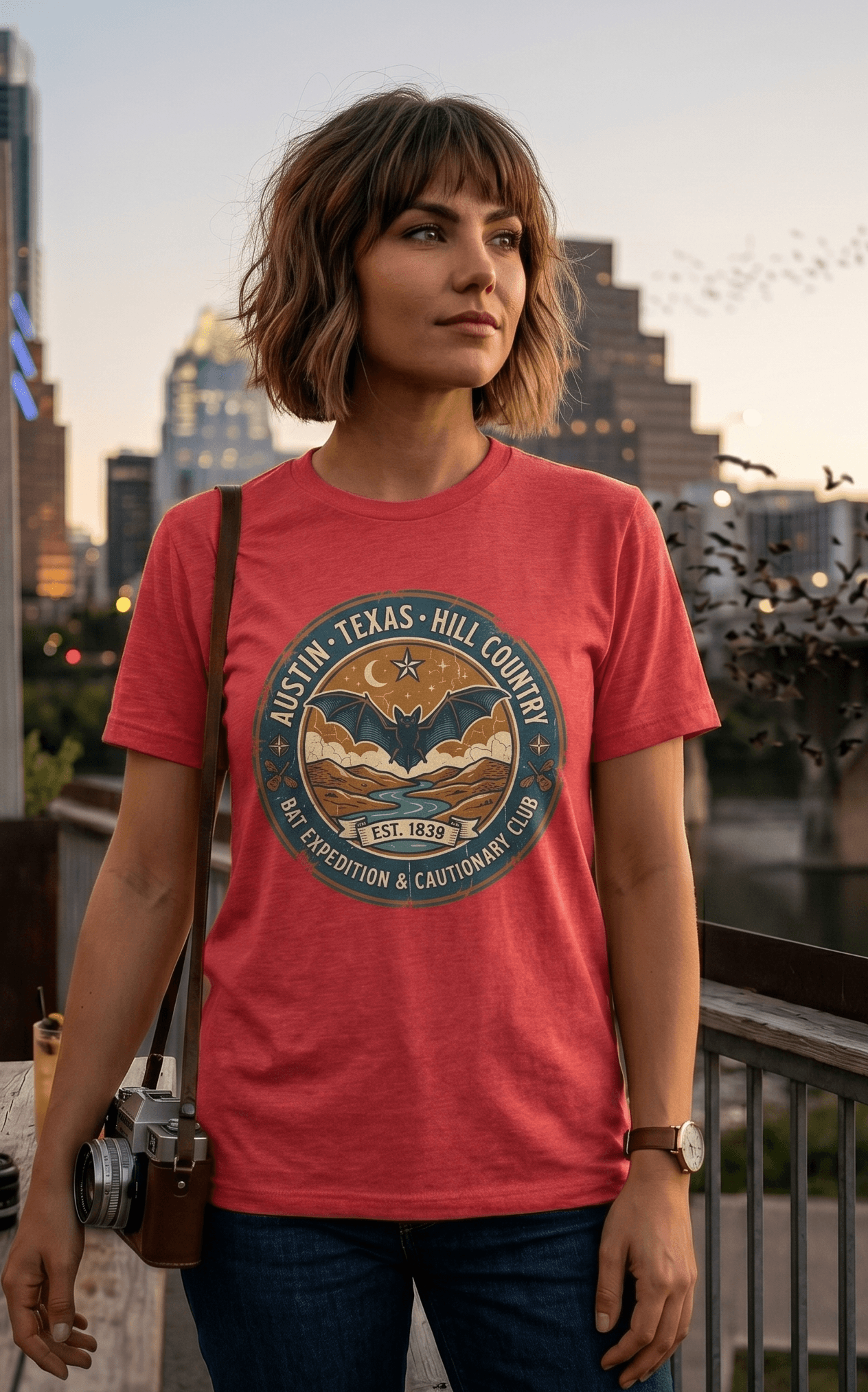 Austin Texas Hill Country Bat Tee